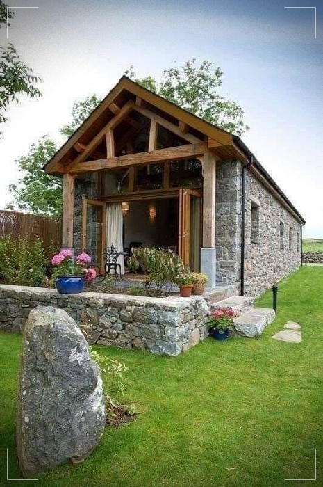 casas de campo revestidas con piedra